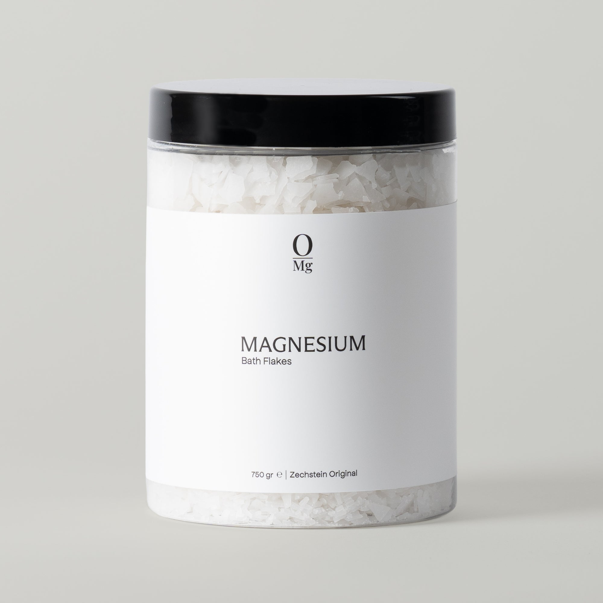 Foto van onze 750 gram magnesiumvlokken pot. beste magnesium badzout voor ontspanning. Gemakkelijk te bestellen via onze webshop.